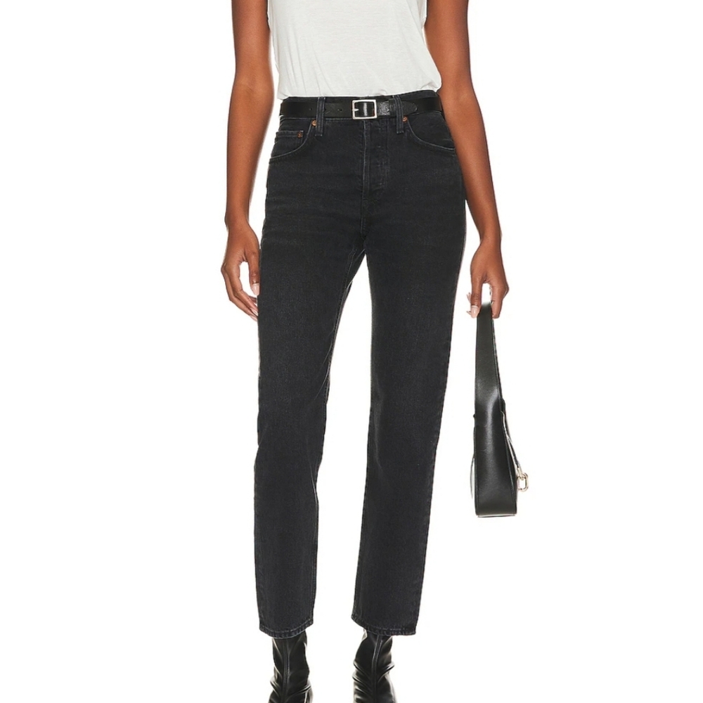 Agolde Parker Long Jeans in Hitch Black Size 29
